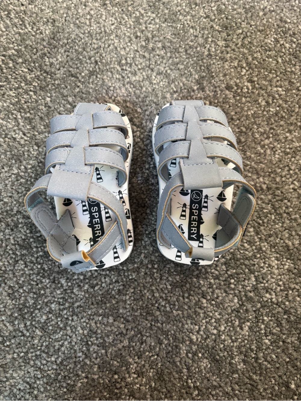 Sperry Light Gray Baby Fisherman Sandals